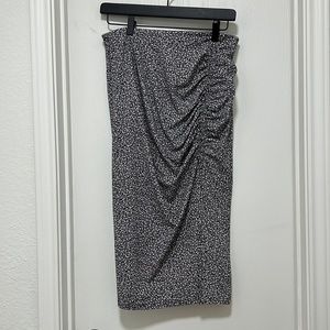 H&M Floral Skirt with Slit and Elastic Waist